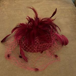 Burgundy handmade fascinator hat
